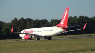 Corendon Airlines Europe B737800 Takeoff Groningen Airport Eelde [upl. by Gnay]