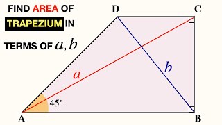 Find Area of Trapezoid In Terms Of Length Of Its Diagonals  Important Geometry Skills Explained [upl. by Slavic625]