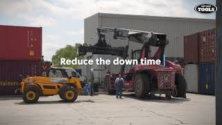 Mobile and onsite tyre service on Reach Stacker made efficient and safe [upl. by Asille]