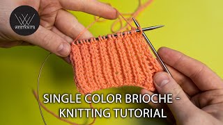 Single Color Brioche Flat  Knitting Tutorial [upl. by Nicole]