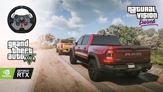 GTA 5  Dodge Ram TRX amp GMC Canyon  Offroad Canvoy in Cayo perico  Steering Wheel Gameplay [upl. by Vacla931]