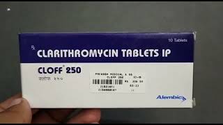 Cloff 250 Tablet  Clarithromycin 250mg Tablet uses  Cloff 250mg Tablet uses Side effects benefits [upl. by Eillam313]