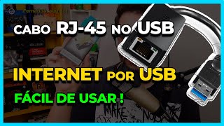 INTERNET por USB com o Adaptador HNQH RJ45 USB 30 Sua Ethernet de 1000 Mbps no WINDOWS RÁPIDA [upl. by Elag]