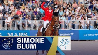 Simone Blum becomes FIRST ever female World Jumping Champion at FEI World Equestrian Games 2018 [upl. by Jez]