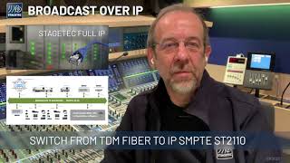 STAGETEC Switch from TDM fiber to SMPTE ST2110 Broadcast over IP [upl. by Ijneb51]