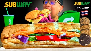 ASMR Subway Sandwich MukbangSteak amp CheeseAsmr eatingSubway Thailand 1 [upl. by Fayth]