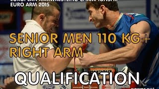 Senior MEN 110 kg RIGHT QUALIFICATION  European Armwrestling Championship 2015 EURO ARM [upl. by Seana]