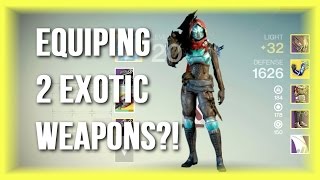 Destiny  Equiping 2 Exotic Weapons Necrochasm Glitch Mythbusting [upl. by Decker70]