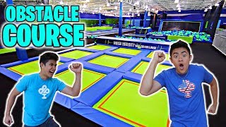 TRAMPOLINE PARK OBSTACLE COURSE [upl. by Dnalyk576]