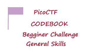 PicoCTF 2022  Codebook  picoMini General Skills Challenges [upl. by Sophia249]