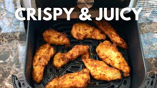 Air Fryer Fried Chicken Tenders How to Make PERFECT Crispy AirFried Chicken Strips Without Breading [upl. by Orth]