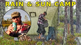 Rain amp sun camping  Frying meat  Toast sandwiches  Test BOREAL15  Test stove  Old coal mile [upl. by Nelehyram]