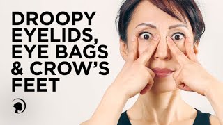 Reduce Droopy Eyelids Eye Bags amp Crows Feet With This Simple Exercise [upl. by Arenat]