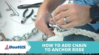 ⚓️ Add Anchor Chain for Better Holding  Seizing or Mousing the Shackle  BoatUS [upl. by Martell]