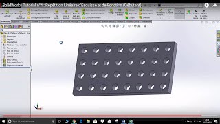 SolidWorks Tutorial 4  Répétition Linéaire dEsquisse et de Fonction Débutant [upl. by Roselin]