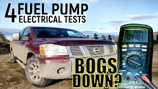 NISSAN TITAN BOGS DOWN FUEL PUMP ELECTRICAL TESTS  Nissan Titan 20042015 [upl. by Imiaj527]