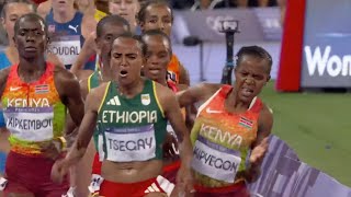 Beatrice Chebet Womens 5000m Gold Medal Faith Kipyegon amp Gudaf Tsegay Fight olympic paris 2024 [upl. by Irtak]