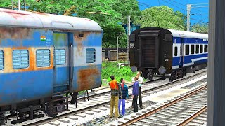 WAG9 LOCOMOTIVE COUPLING OLD SATABDI TO ICF RUSTY SCRAP COACHES  train simulator 2024 gameplay [upl. by Ailin]