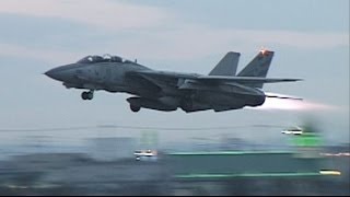 F14 TOMCAT Full Afterburner Take off 1996 Long [upl. by Arolf]