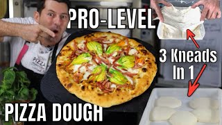 How To Make Pro Level Pizza Dough  For Home⎮3 kneads in 1 [upl. by Lertram486]