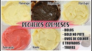 5 Recheios cremosos para Bolos Ovos de páscoa de colher Trufas Cones e Bolo no pote  RECEITA [upl. by Schaffel]