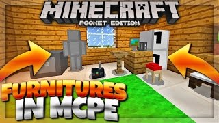 PLACE FURNITURES in MCPE 107  Minecraft PE Furnitures Addon Minecraft Pocket Edition 11 [upl. by Nodnarbal]