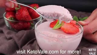 Strawberry Creamy Jelly Cups Dessert  Low Carb Sugarfree Ketofriendly [upl. by Nattie]