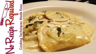 Ravioli with Gorgonzola Sauce  NoRecipeRequiredcom [upl. by Gnak]