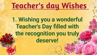 Teachers Day Wishes  Wishes for Teachers Day  Wishes for Teachers Day card Teachers Day Message [upl. by Ahsinoj423]