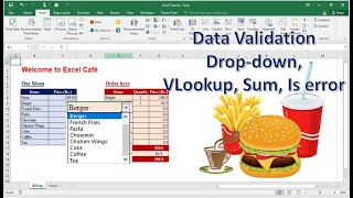 Use of Dropdown list IF VLOOKUP  SUM and ISERROR in Excel [upl. by Ahsimit]