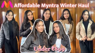 Myntra winter wear haul  winter jackets under 899 Affordable jackets [upl. by Tita]