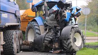 Tractor total loss na ernstig ongeluk Mozartlaan [upl. by Anrapa]