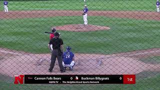 2022 MBA Class C state tournament Buckman vs Cannon Falls  Minnesota Baseball Association [upl. by Eittam598]