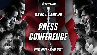 PRESS CONFERENCE Deji vs Alex Wassabi  UK vs USA  Showstar Boxing [upl. by Artema]