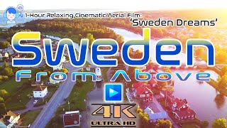 4K Relaxing Cinematic Aerial Film  Sweden From Above  Study Music  Ambient  Piano  2024 [upl. by Ecirtam]