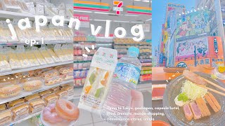 japan vlog ep 1  flying to tokyo capsule hotel anime amp manga shopping in akihabara food [upl. by Neeluj]