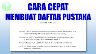 Cara Cepat Membuat Daftar Pustaka [upl. by Leeban]