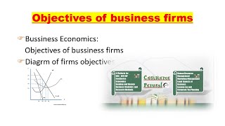 Objectives of business firms Economics objectives [upl. by Ytissahc]