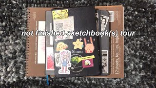 half filled sketchbook tour heh  sloeo [upl. by Sil720]