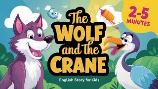 The Wolf and the Crane English Story for Kids [upl. by Yeldah]