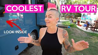 RV TOUR  AWESOME REMODEL  FULLTIME TRAVEL FAMILY OF 5 [upl. by Sherurd]