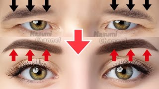 EYEBROW LIFTING MASSAGE  Fix Droopy Eyelids Sagging Forehead  Make Your Eyes Bigger [upl. by Ahsot]