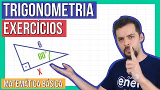 TRIGONOMETRIA NO TRIÂNGULO RETÂNGULO EXERCÍCIOS  Resumo de Matemática para o Enem [upl. by Pius]