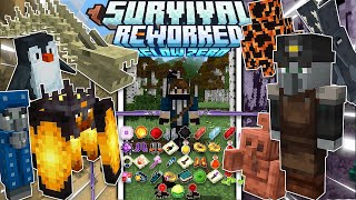 👉 12060 El MEJOR ADDON SURVIVAL para MINECRAFT BEDROCK 💫  SURVIVAL REWORKED 🔥 [upl. by Oijres]