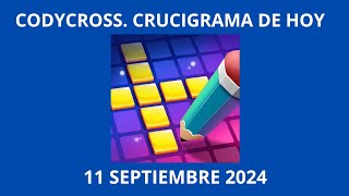 Codycross Crucigrama de Hoy 11 Septiembre 2024 [upl. by Neral]