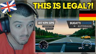 British Reacts to Bugatti Chiron on Autobahn  417 KPH GPS OnBoard CAM  POV GoPro [upl. by Ferdinande]