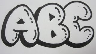 How To Draw Bubble Letters  All Capital Letters [upl. by Ebba]