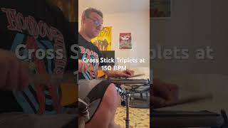 Cross Stick Triplets at 150 BPM drums practice music [upl. by Enihpets]