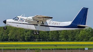 BrittenNorman BN2A Islander Geofly Taxiing  Take Off Augsburg Airport [upl. by Aigil]