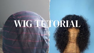 How to make a Curly Fringe Afro Wig  The Blue Weave Beginner Friendly [upl. by Tezile571]